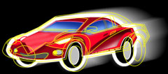 Race car graphic; Size=240 pixels wide